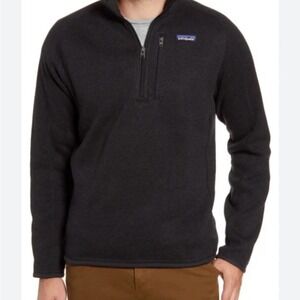 Patagonia Mens Better Sweater 1/4‎ Zip Fleece Pullover Black Heather Size M